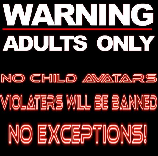 No Child Avatar Warning - White Red