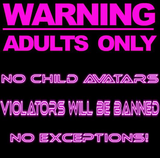 No Child Avatar Warning - Pink