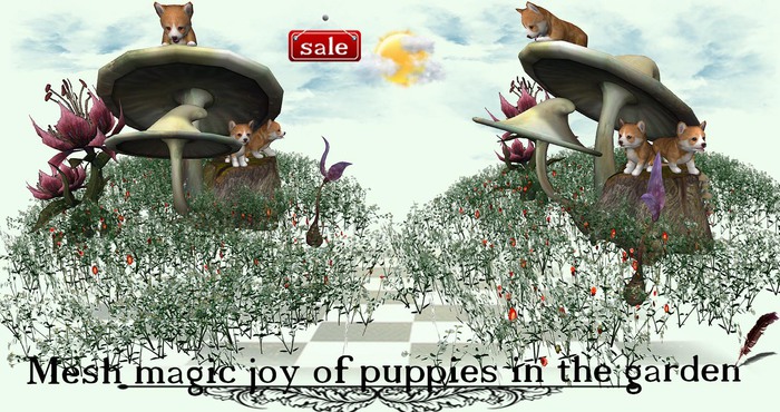 Mesh magic joy of puppies in the garden v. 2
