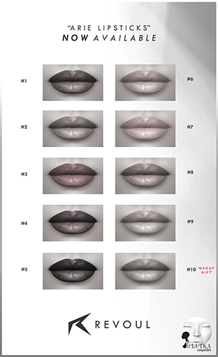 Revoul Lefort.Aria Lipsticks - Lelutka Applier DEMO