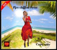 Fire chiffon dress*