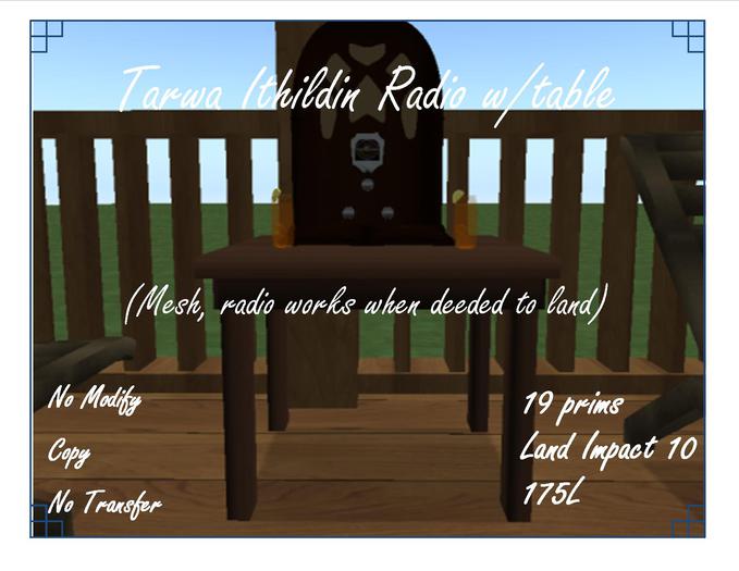 Tarwa Ithildin radio with table