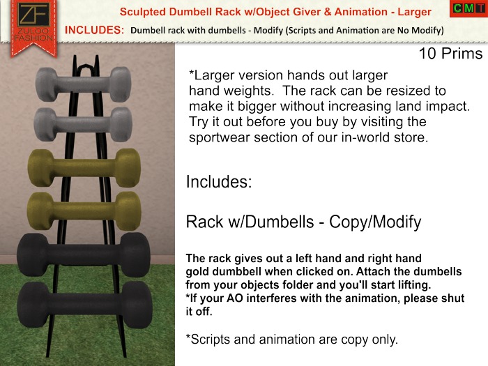 Zuloo - Sculpted Dumbbell Rack - Larger Hand Weights