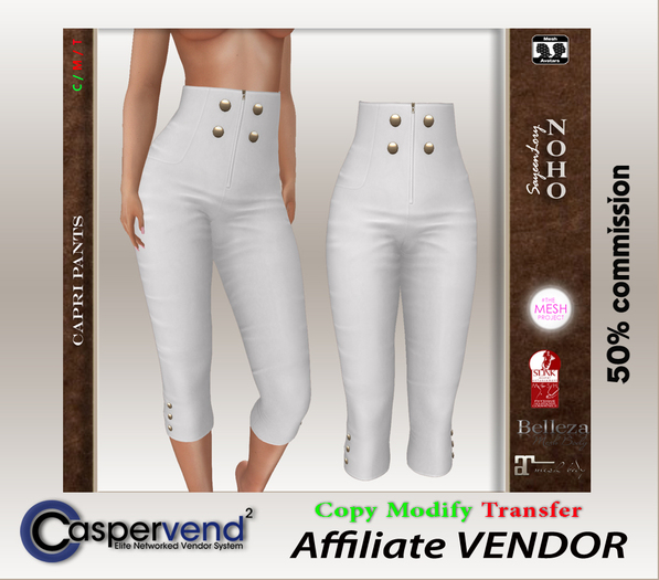 Affiliate Vendor [NOHO] - Capri Pants #1 - white