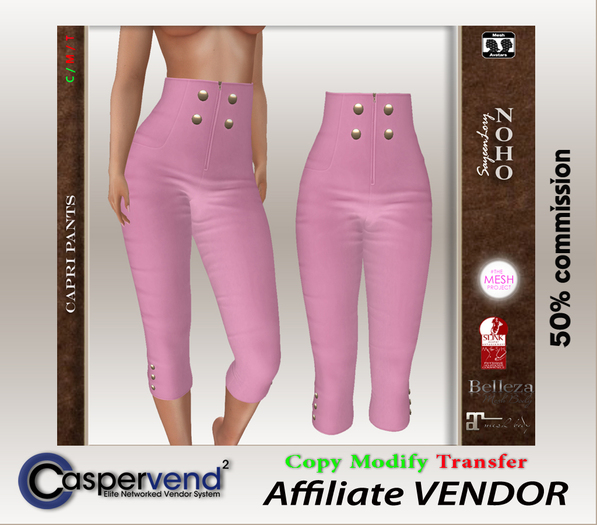 Affiliate Vendor [NOHO] - Capri Pants #1 - pink