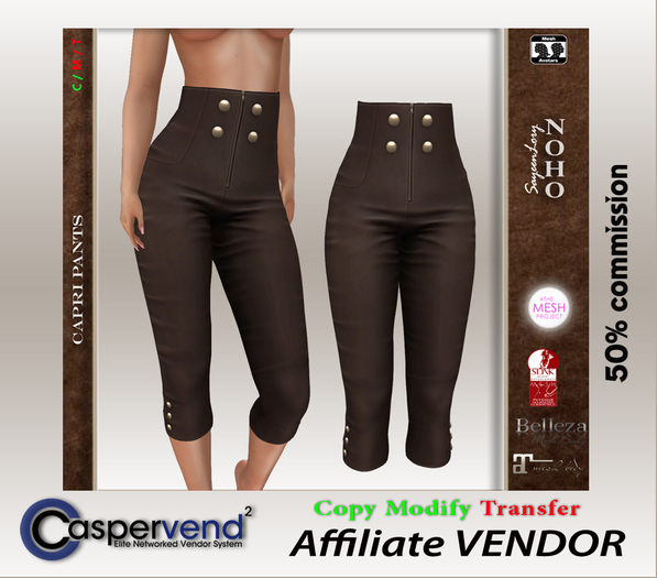 Affiliate Vendor [NOHO] - Capri Pants #1 brown