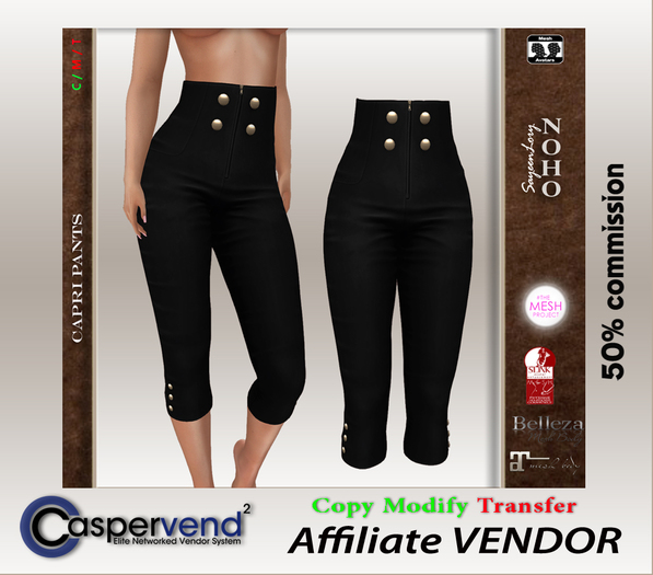 Affiliate Vendor [NOHO] - Capri Pants #1 - black