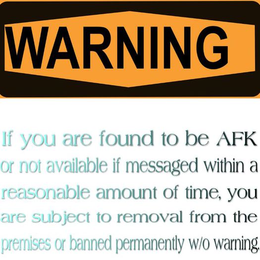 Big Warning AFK Orange Blue