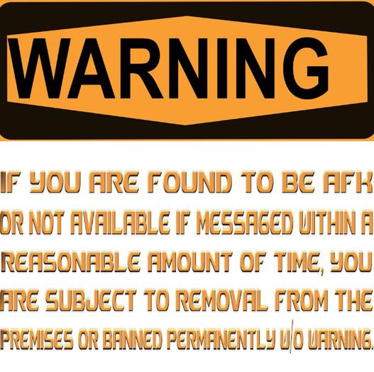 Big Warning AFK Orange Orange