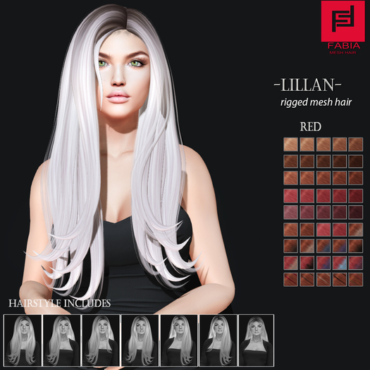 -FABIA- Mesh Hair   <Lillian> Red