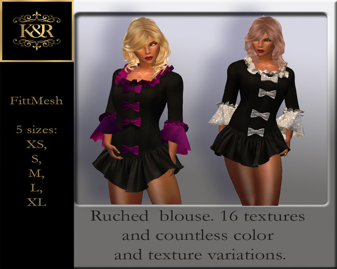 DEMO Ruched blouse. 16 textures