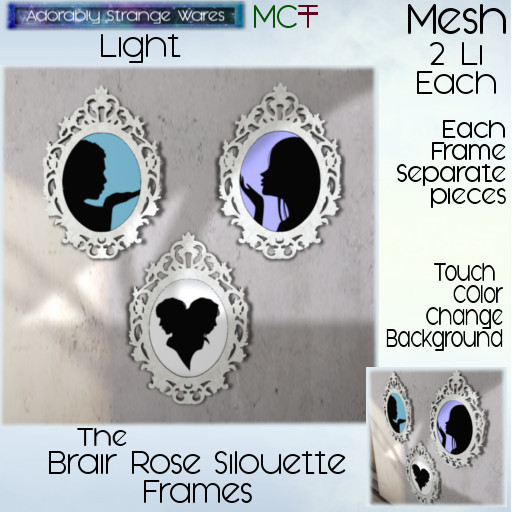 ~ASW~ The Briar Rose Silouette Frames -Light