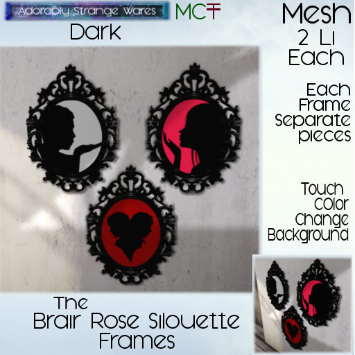 ~ASW~ The Briar Rose Silouette Frames -Dark
