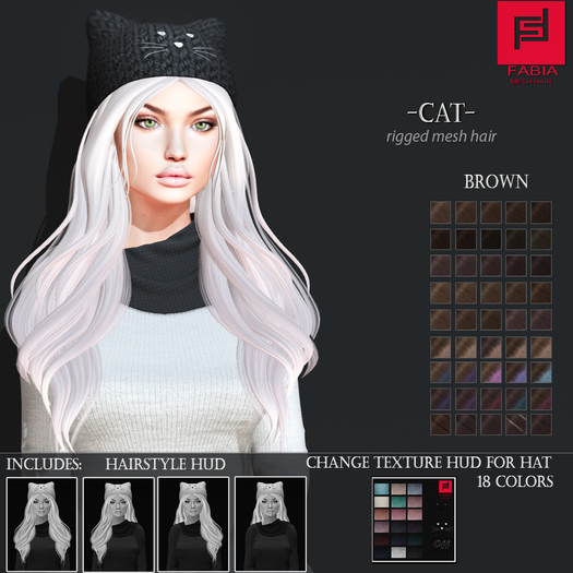 -FABIA- Mesh Hair   <Cat> Brown