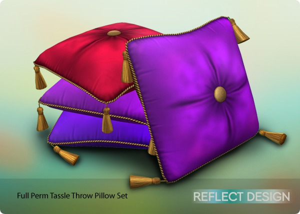 RD - Full Perm Tassle Throw Pillow Set DEMO