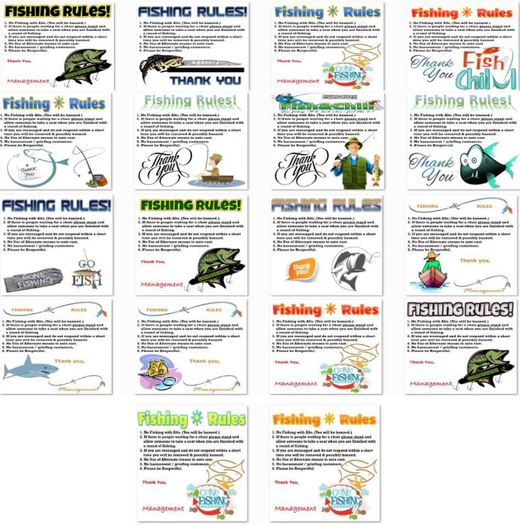 Fishing Rules Fat Pack 18 Signs