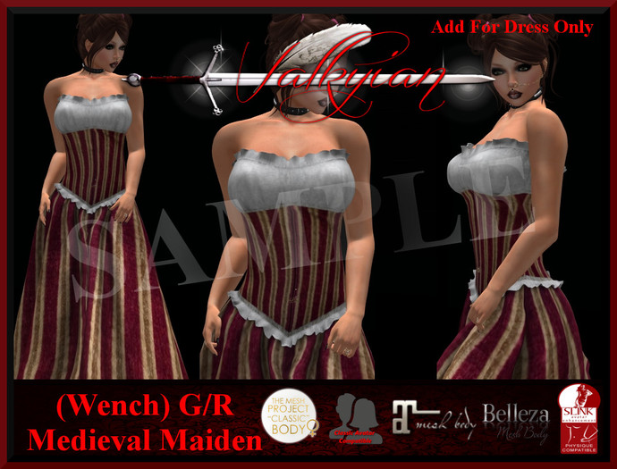 ~Valkyrian~(Wench) G/R Medieval Maiden Dress (BOXED)