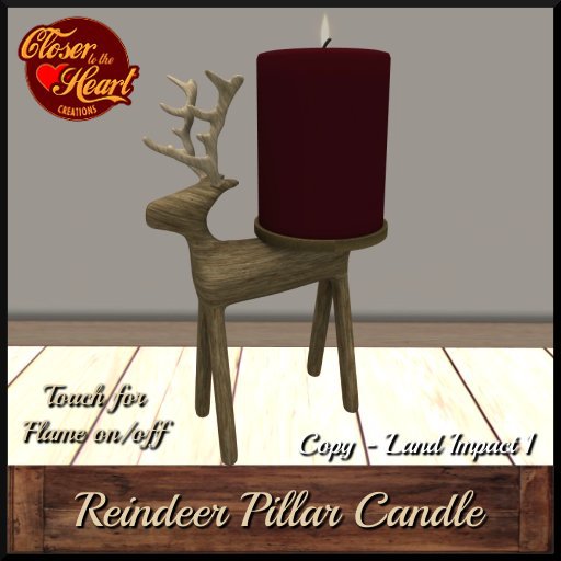 Reindeer Pillar Candle**