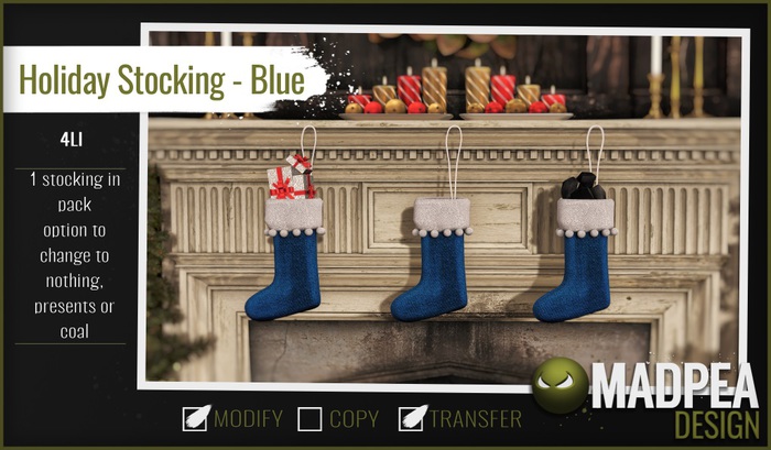 MadPea Holiday Stocking - Blue