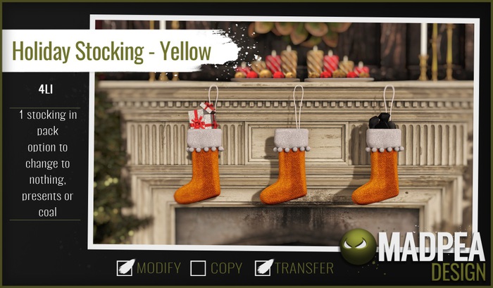 MadPea Holiday Stocking - Yellow