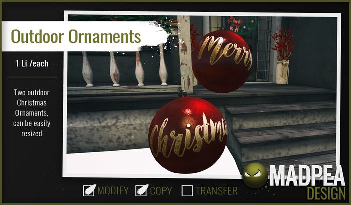 MadPea Outdoor Christmas Ornaments [add me!]
