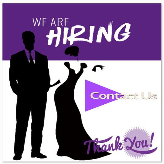 Hiring Hosts and Hostesses Djs Purple Black