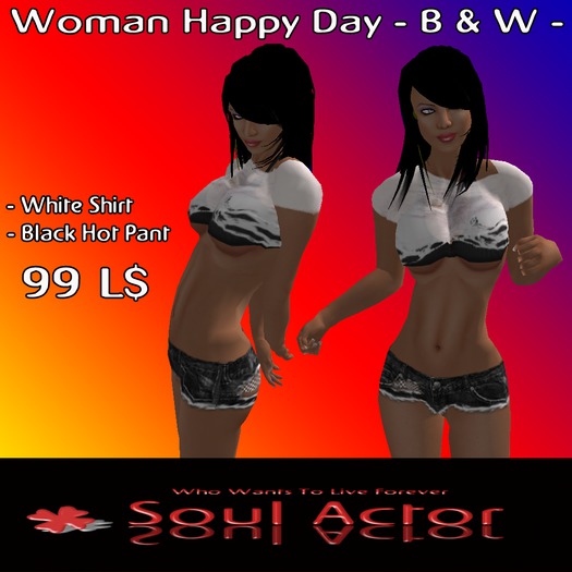 Woman Happy Day - B & W -
