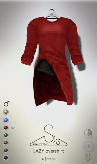 [sYs] LAZY overshirt (Male body mesh) - red GIFT <3