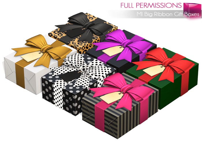 Full Perm Mesh Big Ribbon Gift Boxes 1LI Only