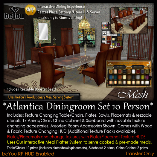 beYou Atlantica 10 Person Interactive Diningroom Set