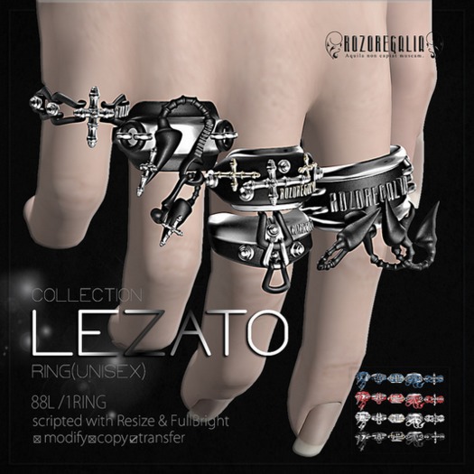 ROZOREGALIA_LEZATO*RING(Index)(BLUE)_SIGNATURE