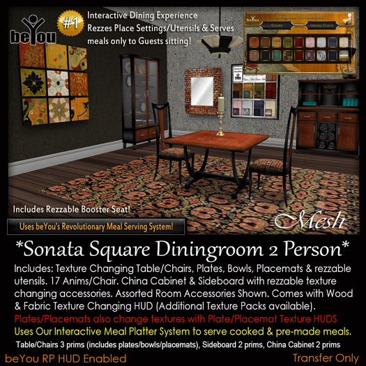 Boxed Sonata Sq Diningroom Set 2 Person