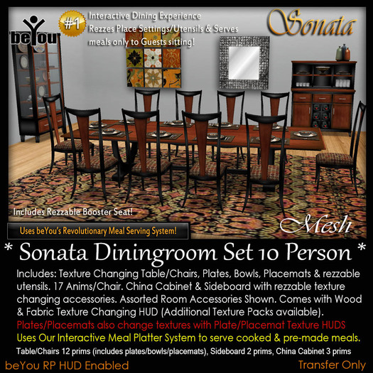 Boxed Sonata Sq Diningroom Set 10 Person