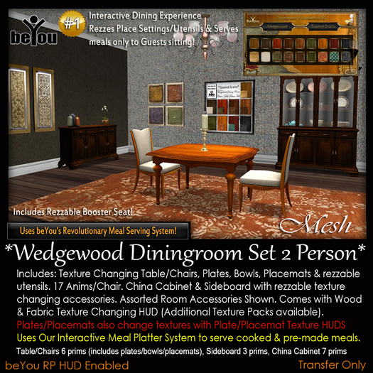Boxed Wedgewood Diningroom Set 2 Person