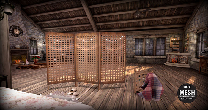 Luv Creation's - Set Privacy Screen Wood Light Mesh (BOX)