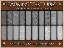 Parkins Textures - Grey Mix Set A - 20x Full Perm Seamless 1024x1024 - Fabric, Material, Gown, Pattern, Cloth