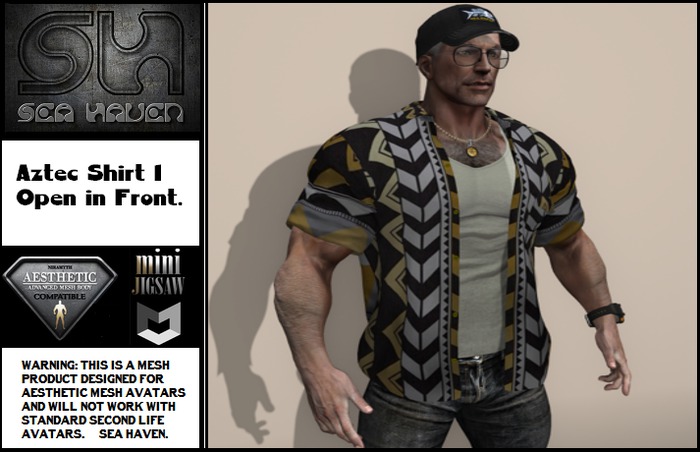 Aztec Shirt Open 2A - Fitted Mesh