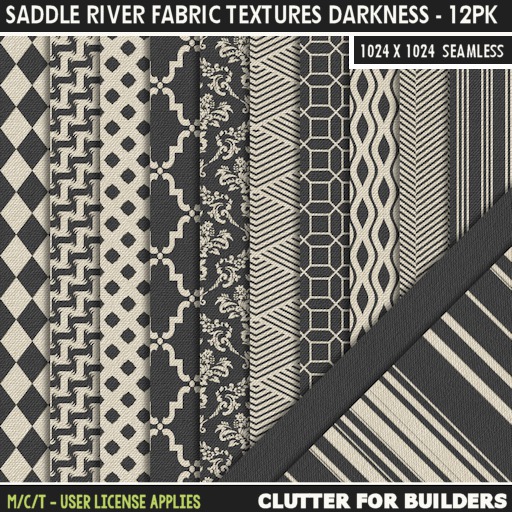 Clutter - Saddle River Fabric Textures Darkness - 12PK