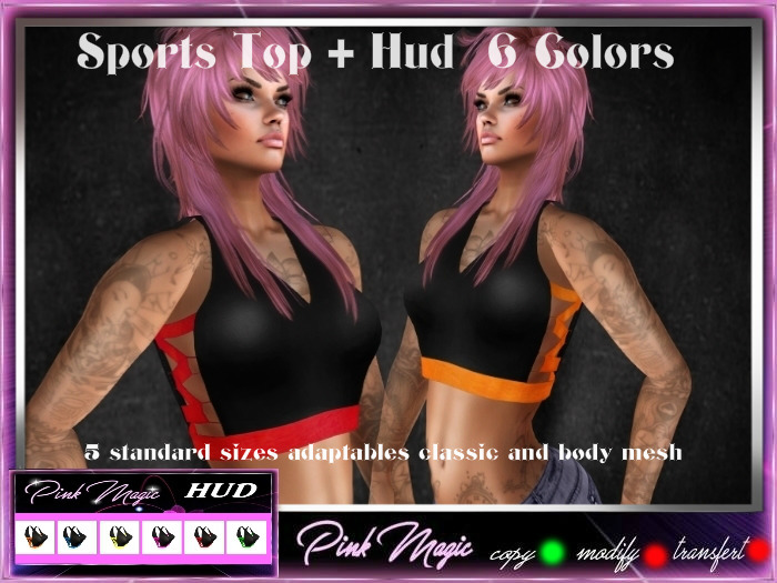 Pink Magic : Sports Top + Hud  6 Colors