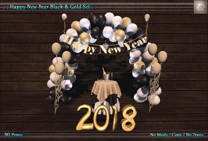 :-: Happy New Year 2018 Gold/White/Black  BOX :-: {wear&touch}