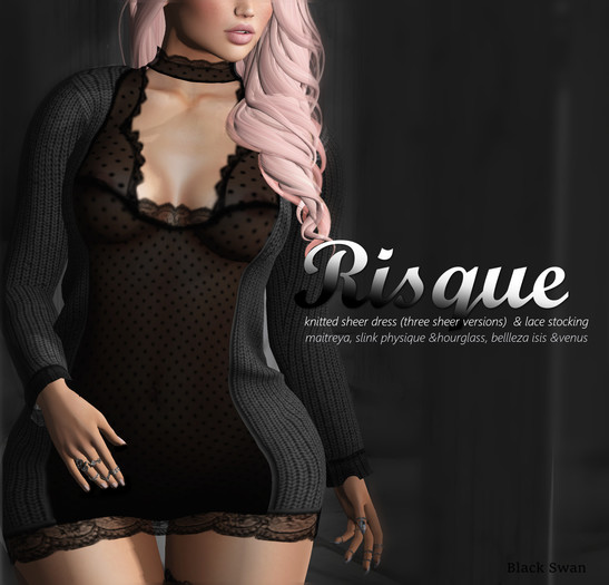 ! Black Swan ! Risque dress  & stockings (applier) - DEMO