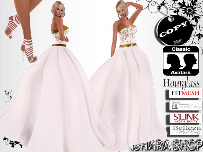 GALA DRESS WHITE GOLD