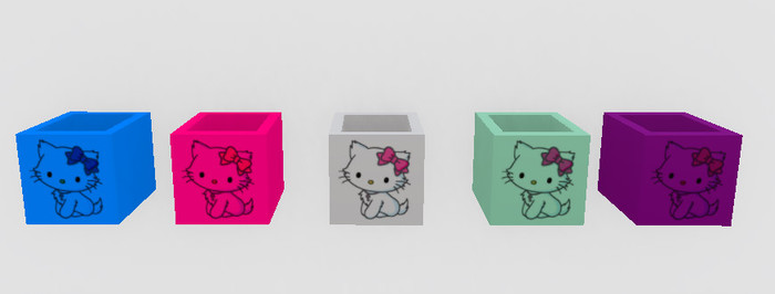 DAKOTA DESIGNS FULL PERMS MESH CUBE VASE  KITTY FATPACK