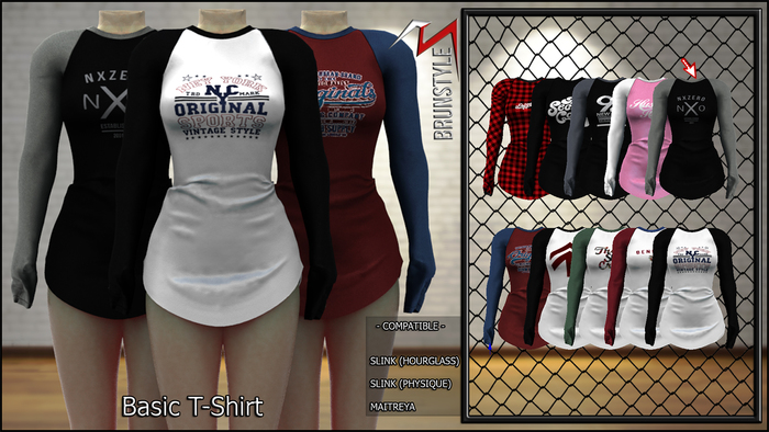 [BrunStyle] Basic T-Shirt (Fitted Mesh) - Black/NxZero