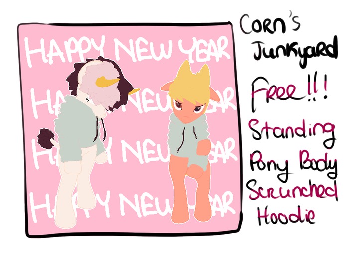 [CORN'S JUNKYARD] STANDING PONY BODY - SCRUNCHED HOODIE