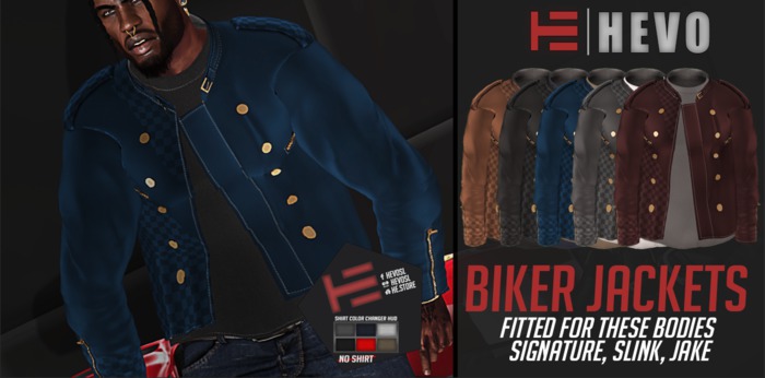 HEVO - Leather Biker Jacket B. [GREY]