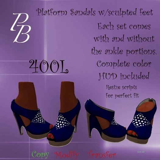 (PB)Platform Sandal (dkblue)