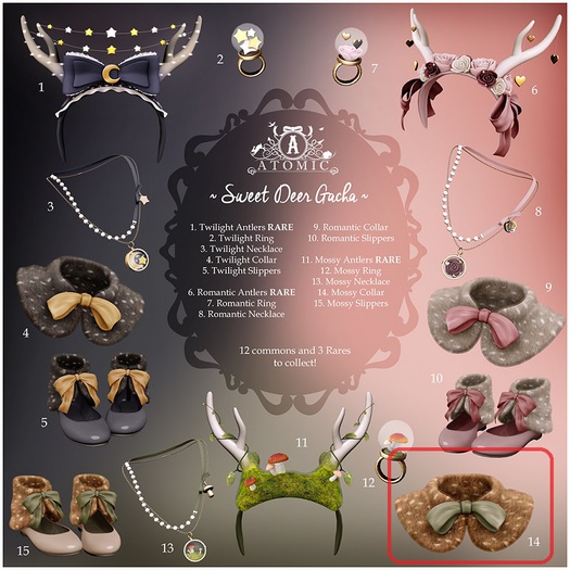 .Atomic. {Gacha} Sweet Deer - Mossy Fur Collar 1