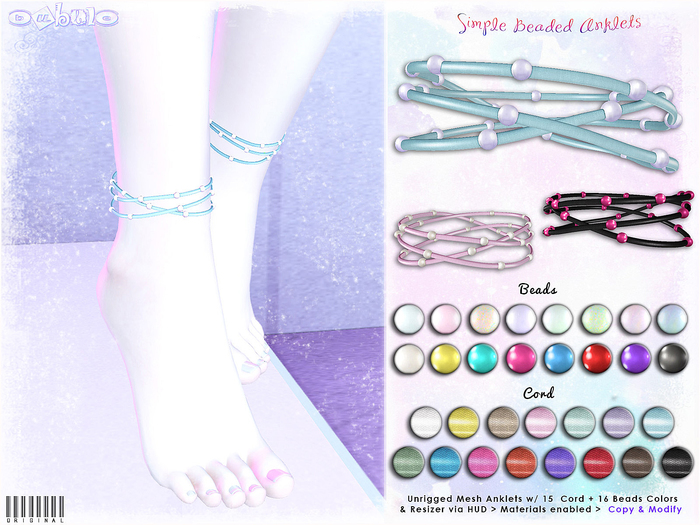 [ bubble ] Simple Beaded Anklets