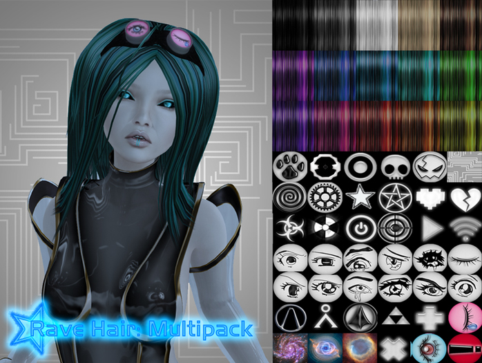 *SQ* Rave Hair: Stripes Multipack